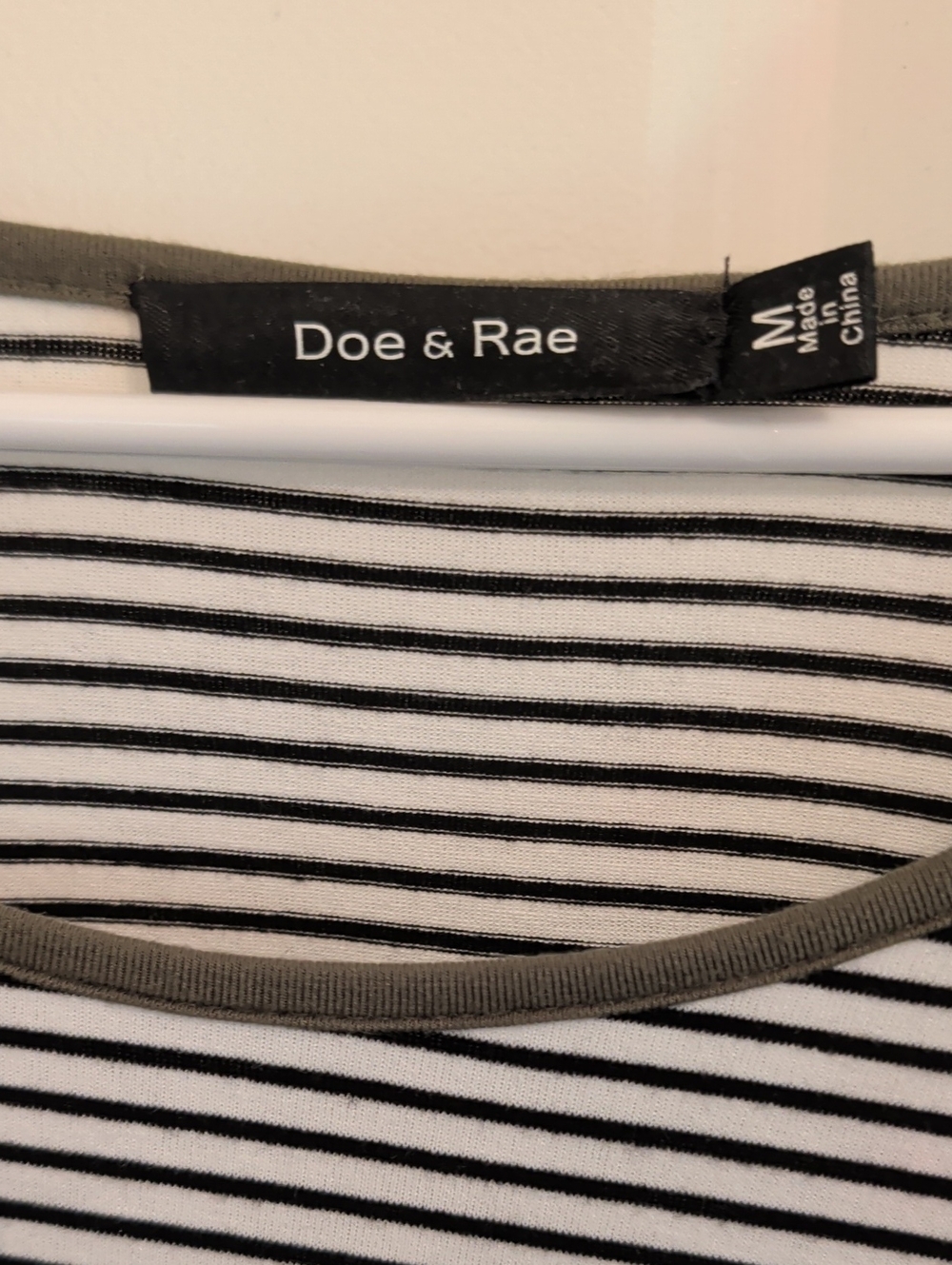 Doe & Rae Olive Raglan Striped Pocket Dress - Picture 2 of 5